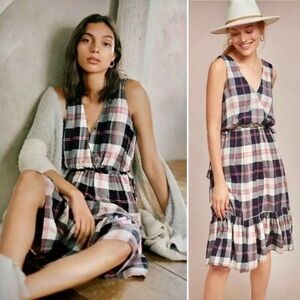 NWT Anthropologie Plaid Isabella Sinclair Midi Dress S Preppy Academia Cabin
